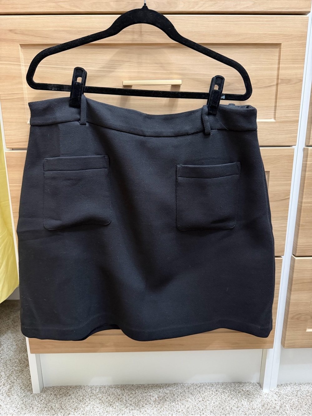 LOFT Black Mini Skirt with Front Patch Pockets